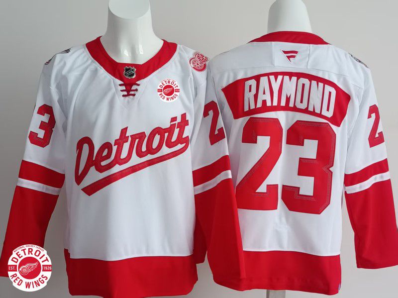 Men Detroit Red Wings #23 Raymond White 2025 Fanatics Home Premium NHL Jersey style 2